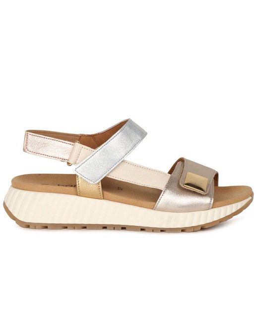 Gabor Metallic Gifted Wedge Heel Sandals