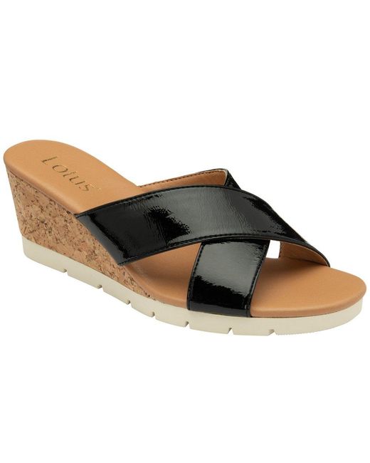 Lotus Black Liana Wedge Sandals