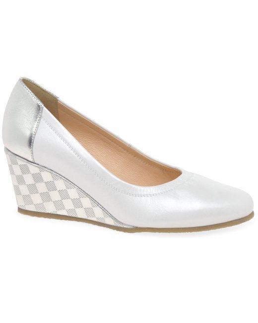 Bioeco White Penelope Wedge Heel Court Shoes