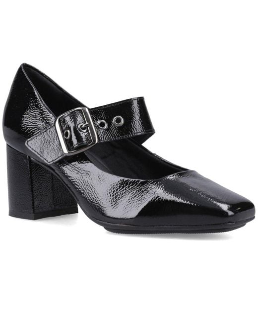 Hush Puppies Black Celcilia Buckle Court Shoes