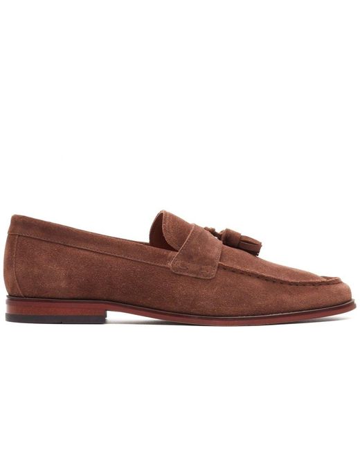 Base London Brown Flint Tassle Loafers for men