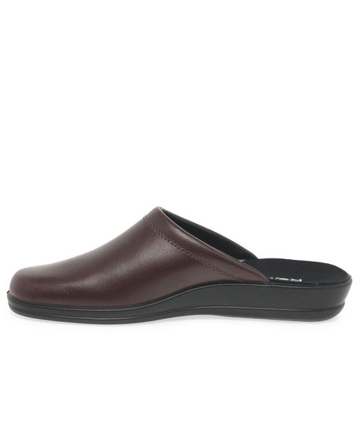 Rohde Mule Leather Slip On Slippers in Brown for Men Lyst UK