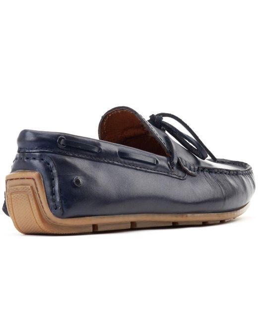Base London Blue Brooks Loafers for men