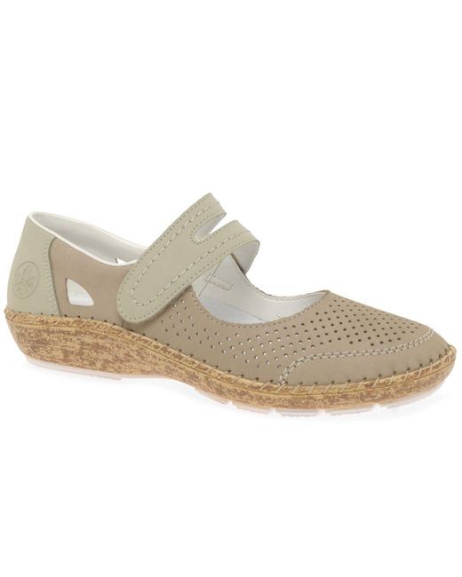 Rieker Gray Andrea Mary-Jane Shoes