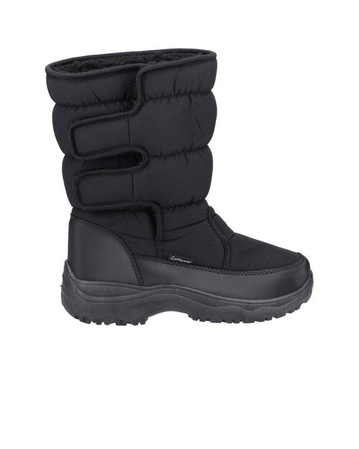 Cotswold Blue Quilted Velcro Snow Boots