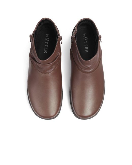 Hotter Brown Murmur Extra Wide Ankle Boots