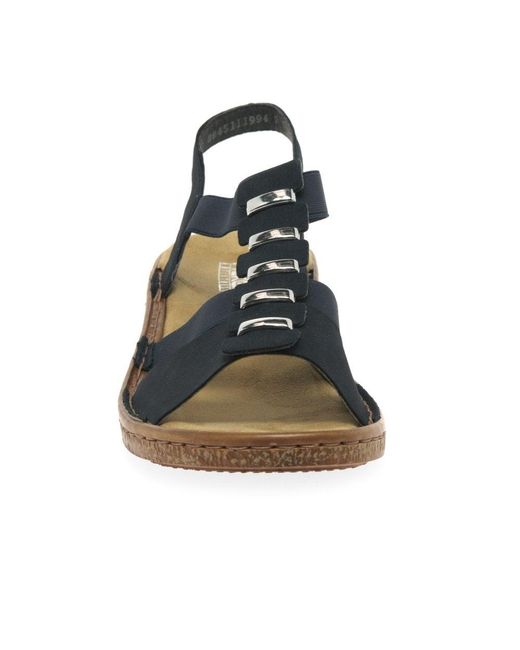 Rieker Blue Trim Sling Back Sandals