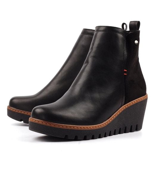 Lunar Black Pixie Wedge Ankle Boots