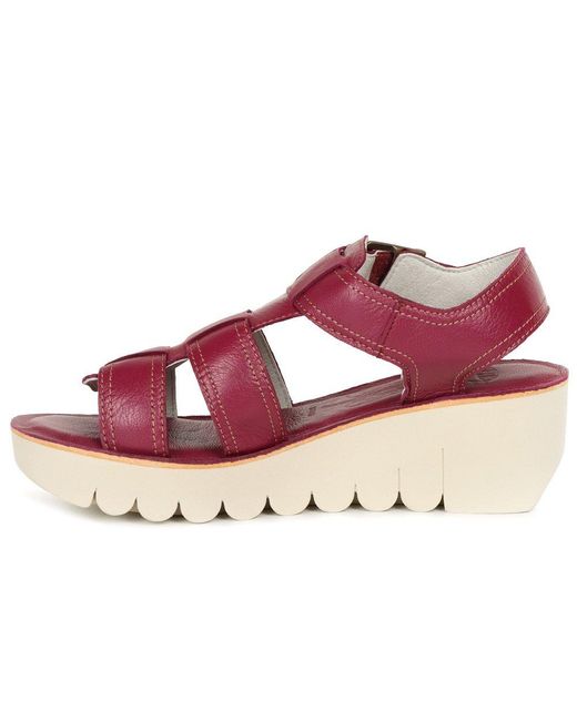Fly London Purple Yudd Wedge Heel Sandals