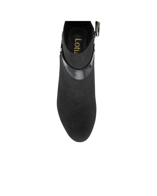 Lotus Black Kirsty Ankle Boots