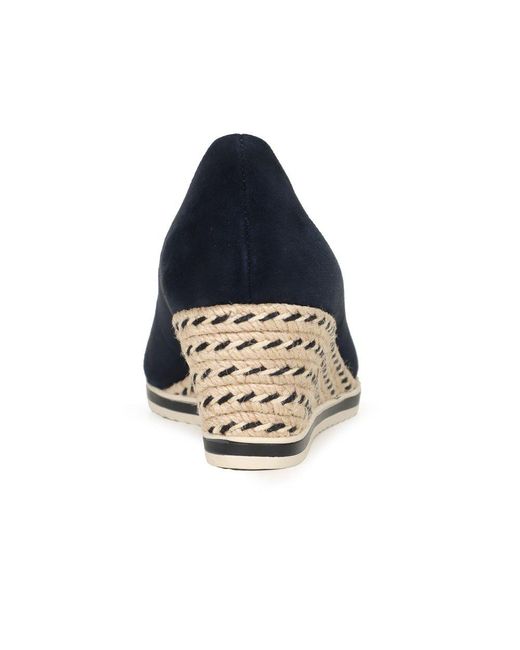 Tamaris Blue Peony Wedge Espadrilles