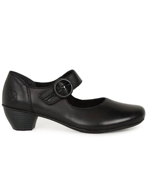 Rieker Black Twirl Mary Jane Court Shoes