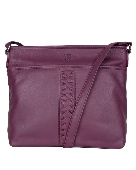 Lakeland Leather Purple Farlam Messenger Bag