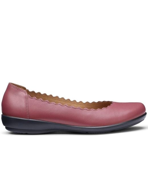 Hotter Red Eider Ballet Pumps
