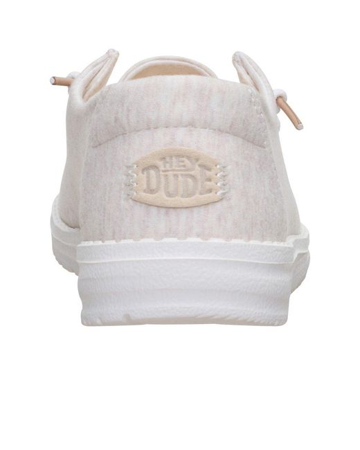 HeyDude White Wendy Stretch Slip On Shoes