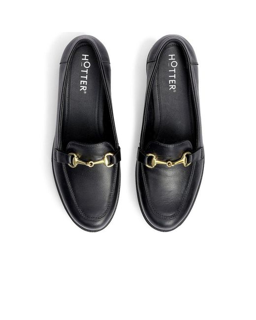 Hotter Black Clovelly Wide Fit Loafers