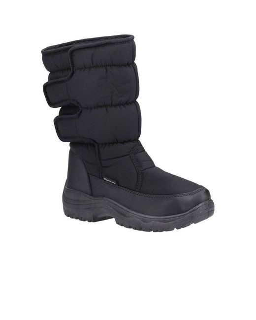 Cotswold Blue Quilted Velcro Snow Boots