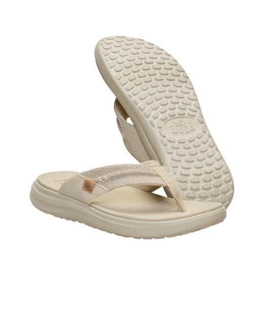 HeyDude Gray Finn Flip Braided Sandals for men