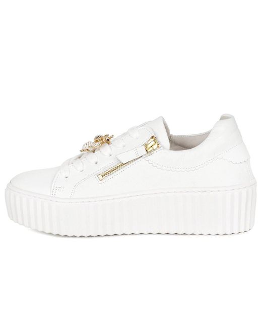 Gabor White Dotcom Trainers