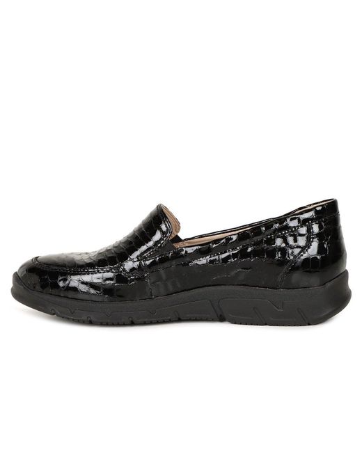 Caprice Black Ali Shoes Patent Croc