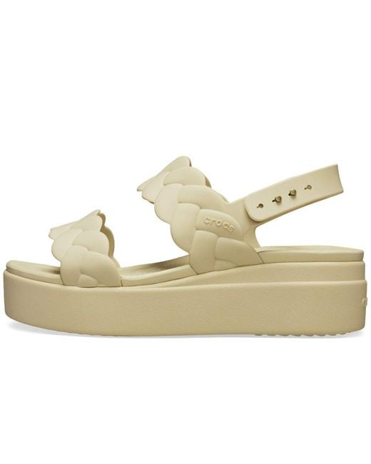 CROCSTM Metallic Women's Brooklyn Woven Low Wedges Platform Sandals