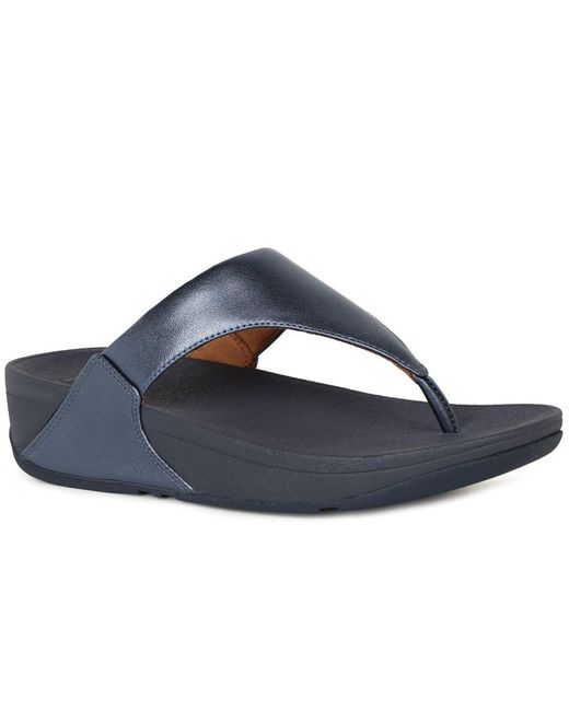 Fitflop Blue Lulu Leather Toe Post Sandals