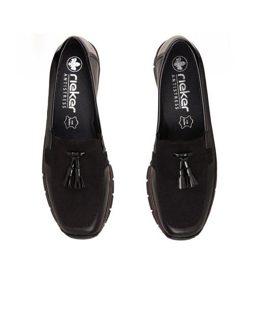 Rieker Black Grade Tassel Loafers