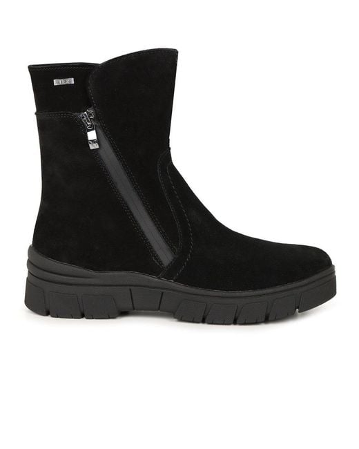 Caprice Black Sara Ankle Boots