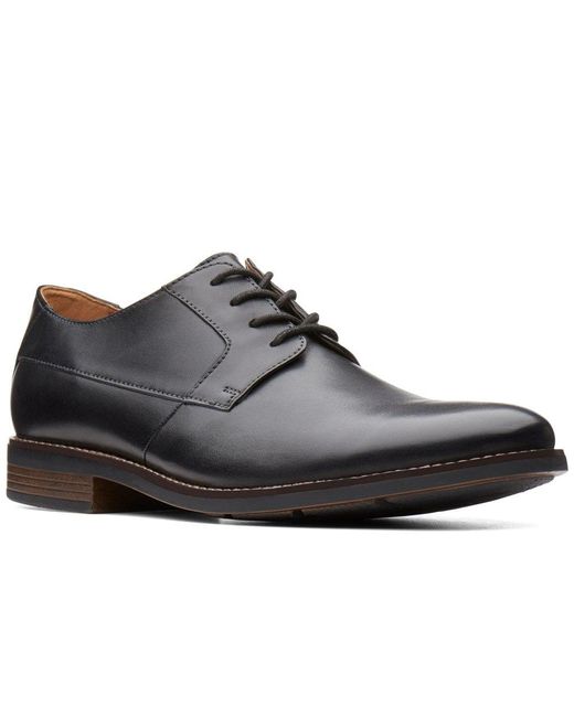 Clarks Black Becken Plain Formal Lace Up Shoes for men