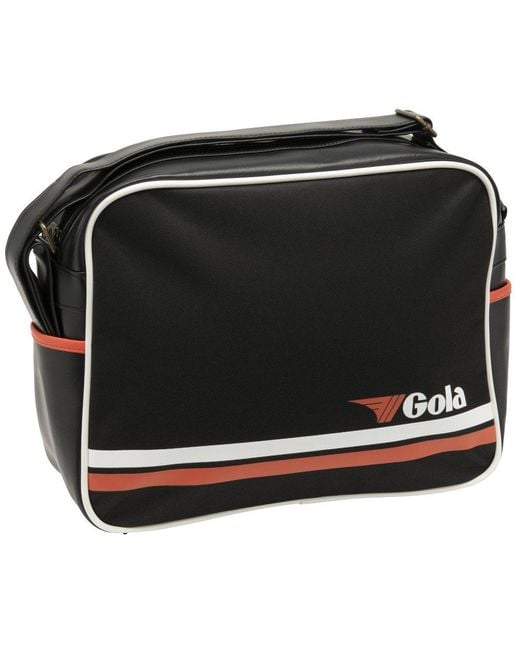 Gola Black Redford Strip Messenger Bag for men