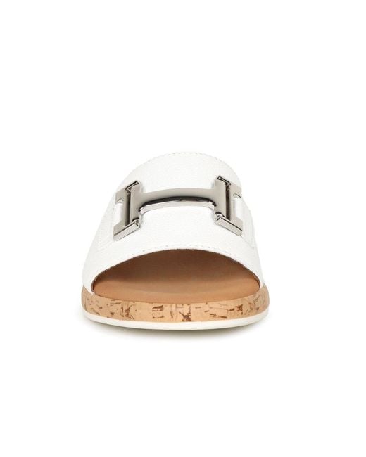Gabor White Oaty Mule Sandals