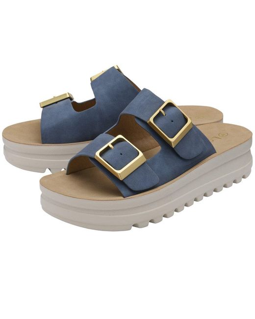 Lotus Blue Volos Flatform Sandals