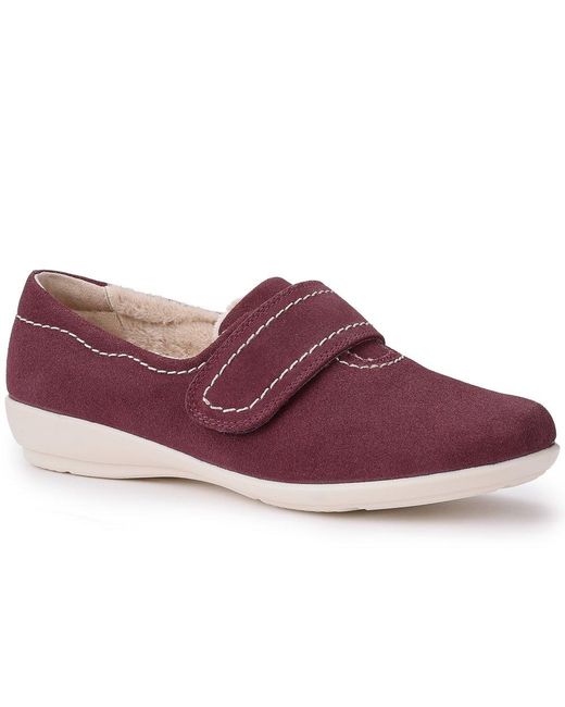 Hotter Purple Toasty Wide Fit Slippers