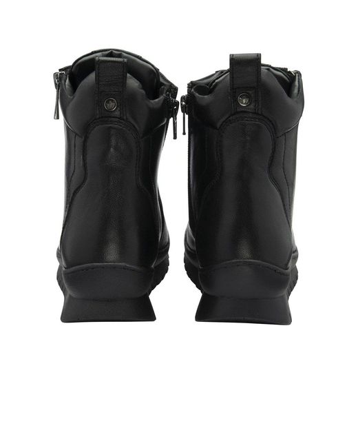 Lotus Black Corsica Ankle Boots