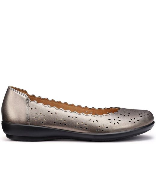Hotter Blue Eider Ballet Pumps