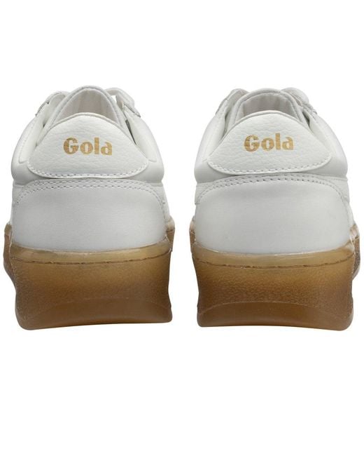 Gola White Grandslam Leather Casual Trainers