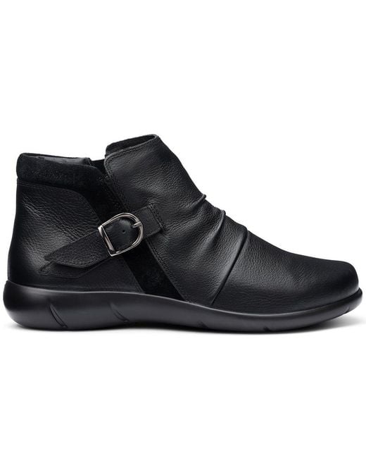 Hotter Black Bramley Extra Wide Fit Ankle Boots