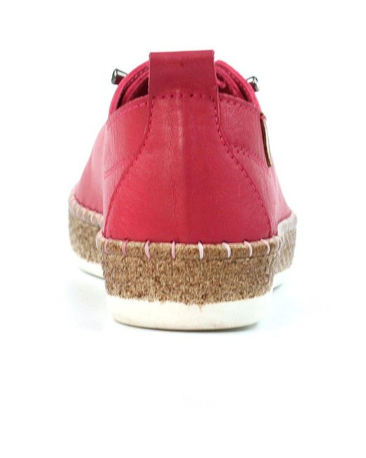 Lunar (GRS) Red Evie Plimsoll Trainers