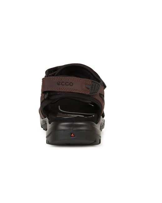 Ecco Brown Yucatan Rip Tape Fastening Sandals for men