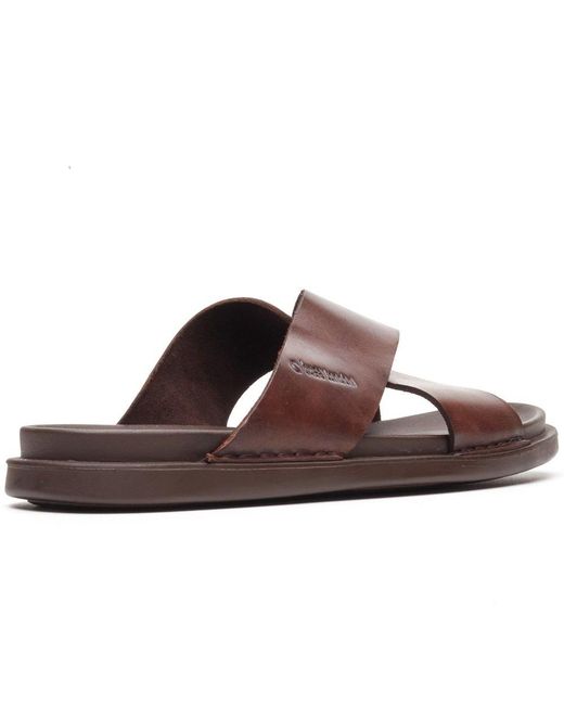 Base London Brown Drift Cross Strap Sandals for men