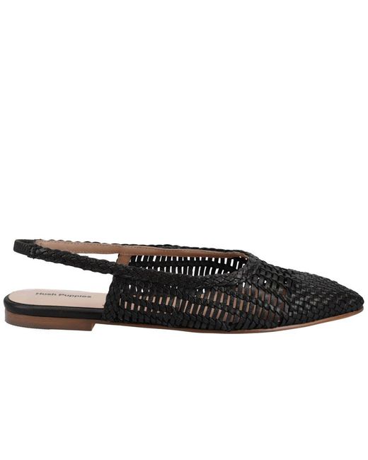 Hush Puppies Black Dalia Slingback Ballerina Shoes