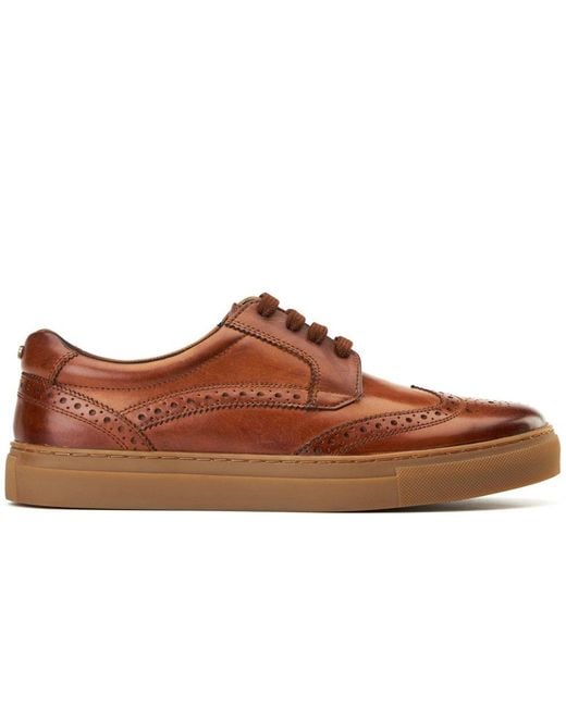 Base London Brown Clapton Brogue Trainers for men
