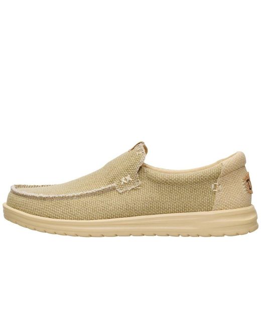 HeyDude Natural Mikka Braided Slip On Shoes for men
