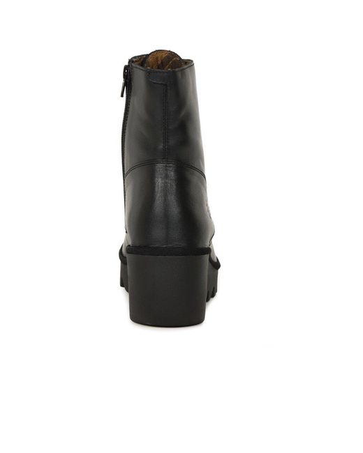 Fly London Black Birr Wedge Heel Boots