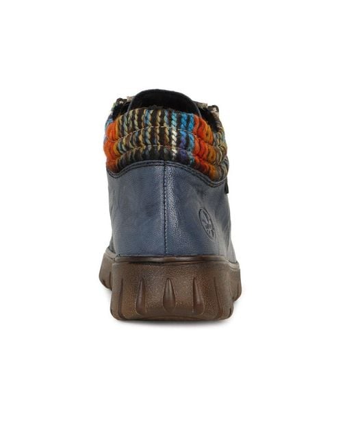 Rieker Blue Oxbridge Ankle Boots