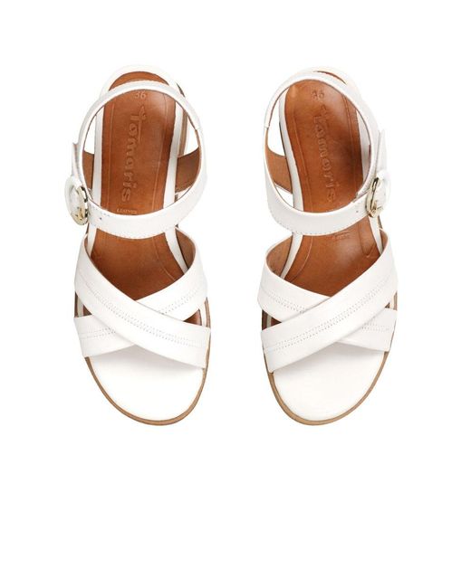 Tamaris Metallic Honeysuckle Wedge Heel Sandals