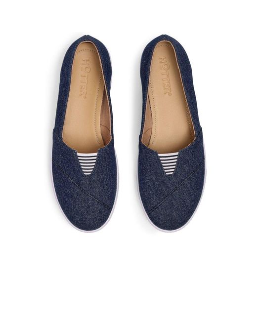 Hotter Blue Laurel Canvas Shoes