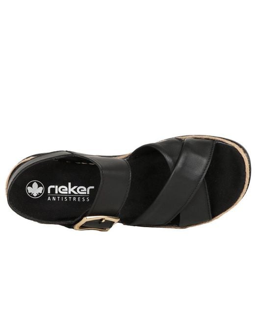 Rieker Black Cayman Sandals