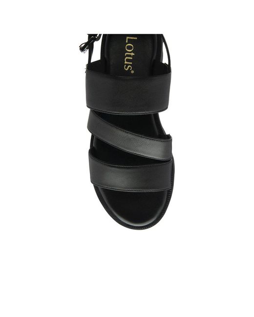 Lotus Black Xena Flatform Sandals