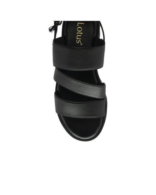 Lotus Black Xena Flatform Sandals